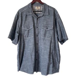 WOOLRICH Shirt Button Up Pockets Contrast Stitch Detail Sz XXL